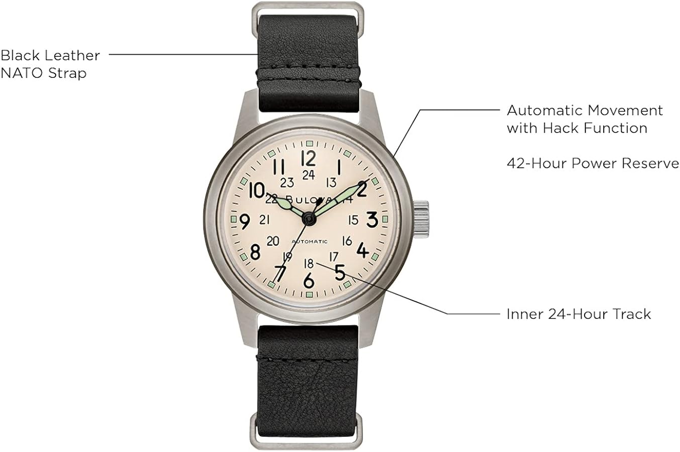 Shop Bulova Automatic Military Watches: Timeless Vintage Style for Men