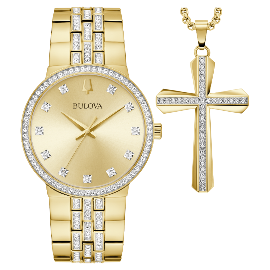 Shop Bulova Mens Watch Crystal Gold Collection for Stylish Elegance