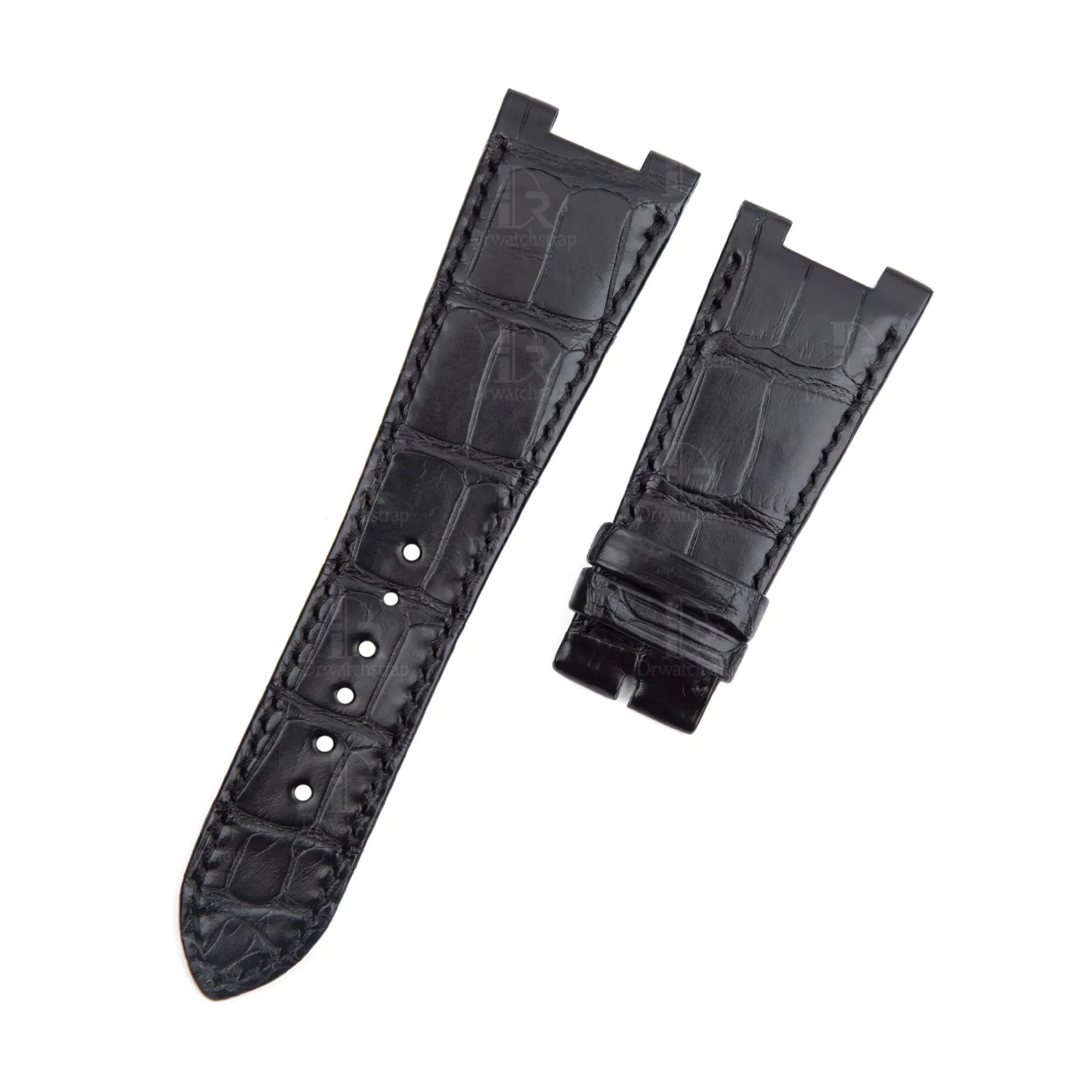 Authentic Patek Philippe Black Leather & Rubber Watch Bands for Sale