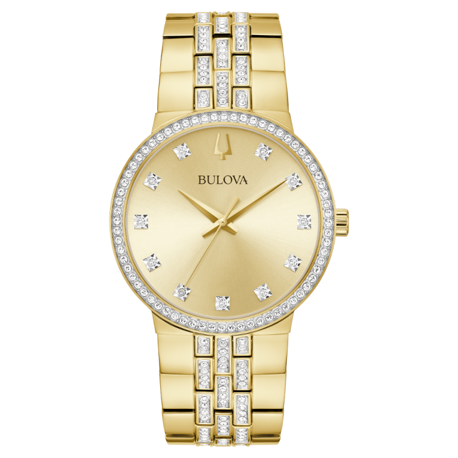 Shop Bulova Mens Watch Crystal Gold Collection for Stylish Elegance