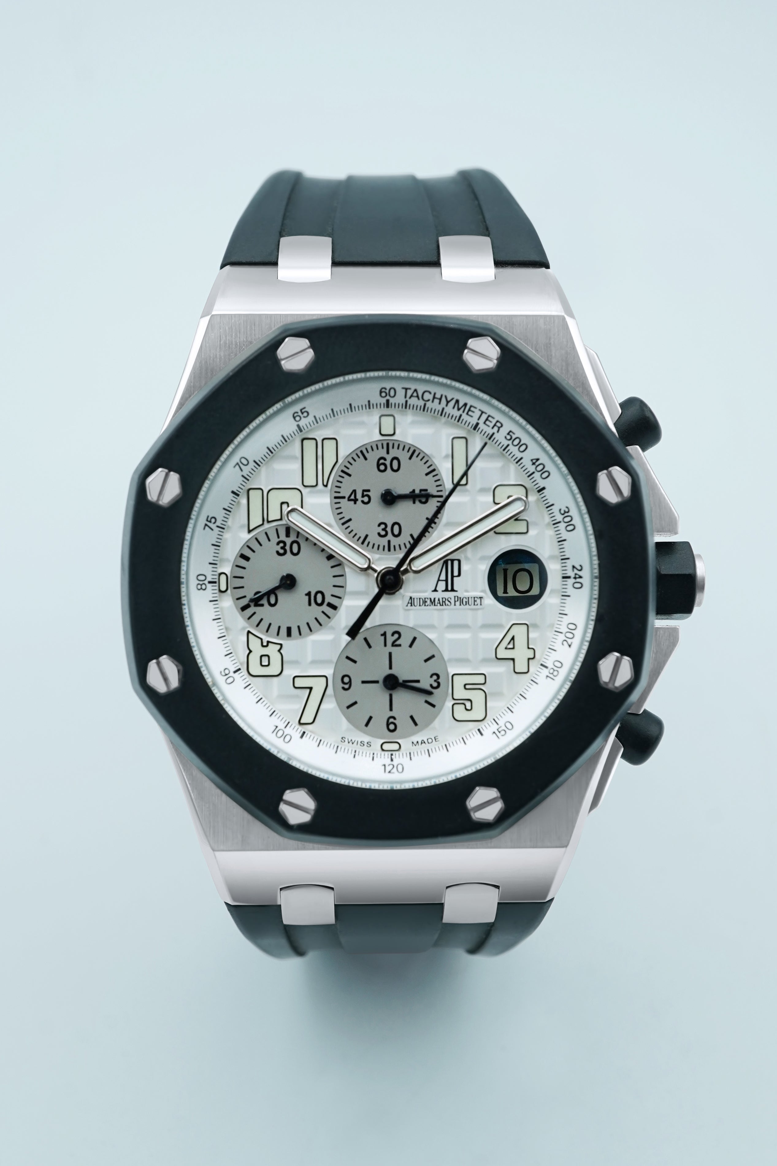 Discover the Audemars Piguet Royal Oak Offshore with White Strap for Unmatched Elegance