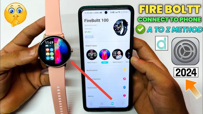 Easy Guide to Pair Firebolt Smartwatch with Android or iPhone in Telugu