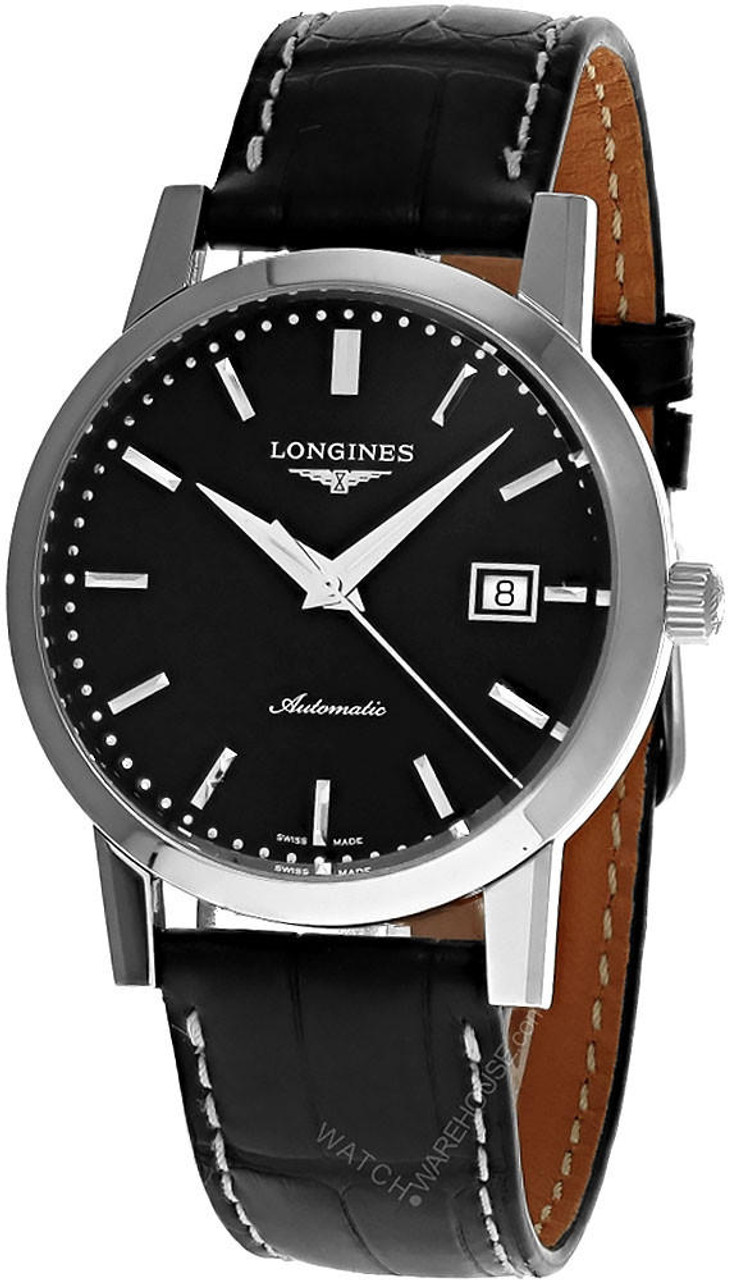 Buy Longines Mens Automatic Watch with Leather Strap - Classic Swiss Luxury