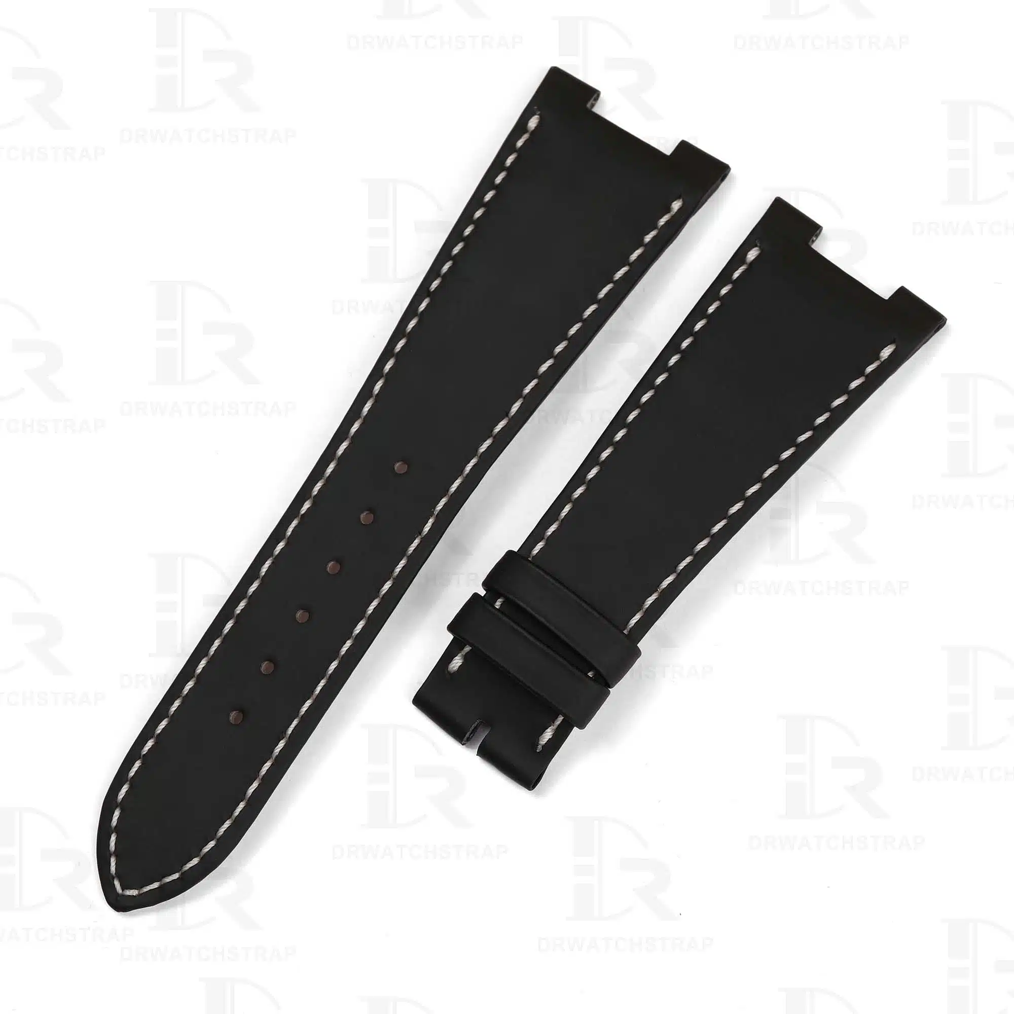 Authentic Patek Philippe Black Leather & Rubber Watch Bands for Sale