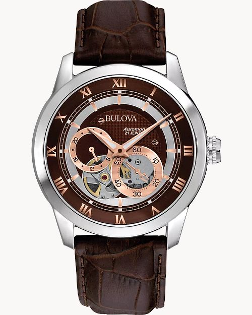 Shop Bulova Mens Automatic Watches with New Leather Bands