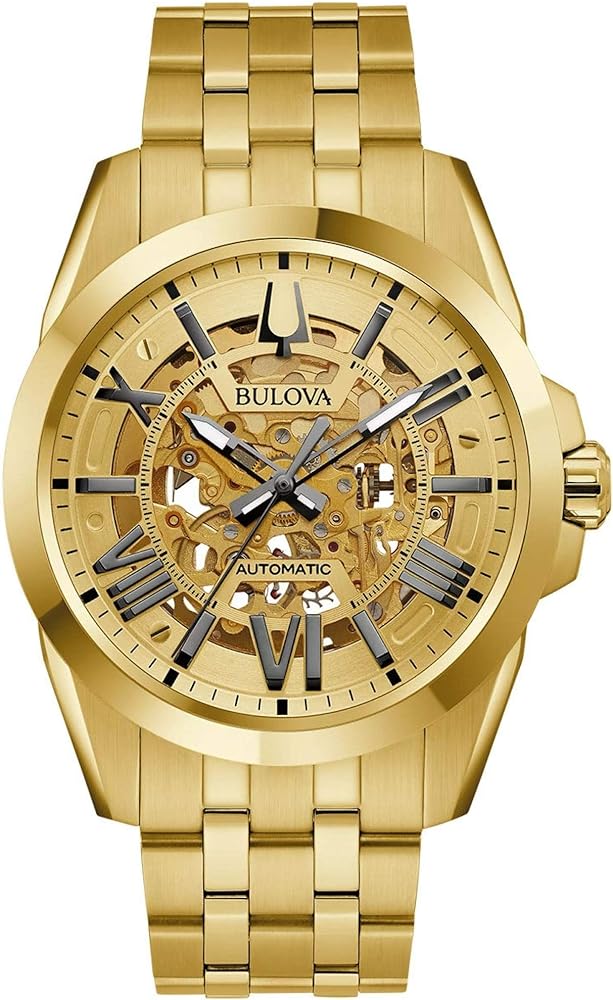 Bulova Automatic Skeleton Watch for Men in Gold – Timeless Luxury & Precision