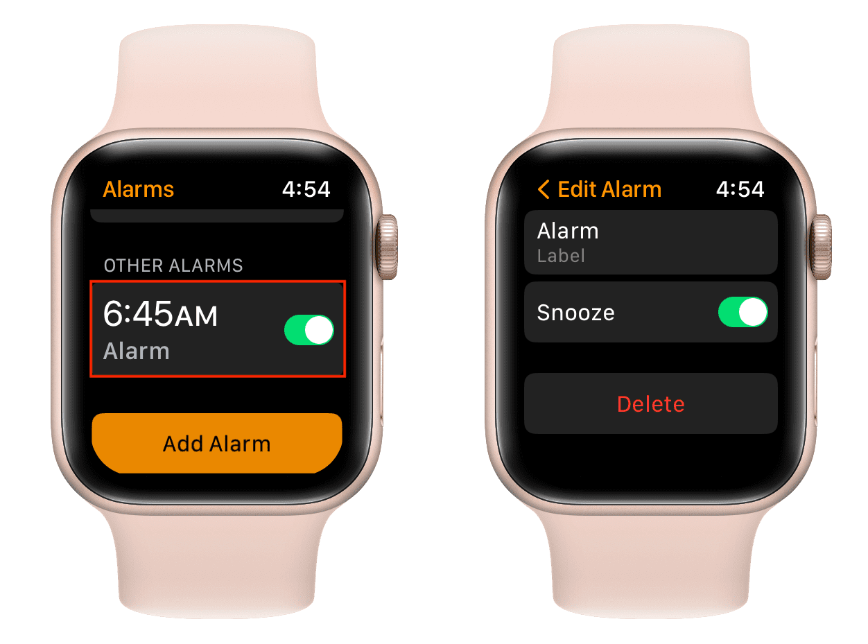 how to turn off alarm on apple watch but not phone